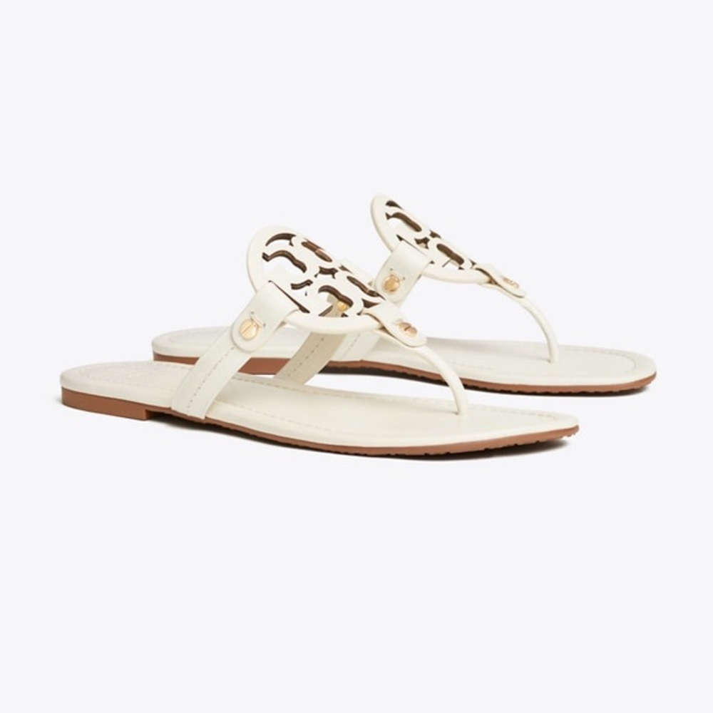 NEW IN BOX TORY BURCH MILLER SANDALS BLEACH - Picture 5 of 12